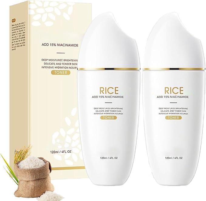 Rice Toner, Rice Extract Moist Toner, Niacinamide Facial Essence, Delicate & Tender, Deep Moisturize, Hydrating for Dry Skin (2)