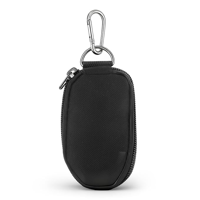 Lipstick Holder, Portable Lip Balm Holder with Keyring Clip, Lipstick Lip Gloss Sleeve Pouch Travel Small Cosmetic Organizer Lipsticks Case for Women (Black)
