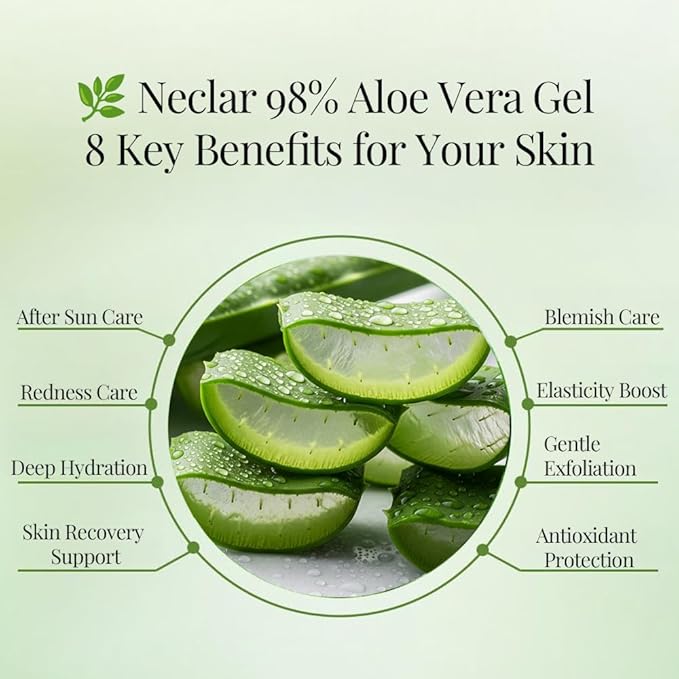 98% Pure Aloe Vera Gel for Sunburn Relief - Big 33.8oz / 1000ml - Aloe Vera - For Face, Skin and Hair - After Sun Care lotion - Sun Burn Moisturizer Cream (33.8 Fl oz)
