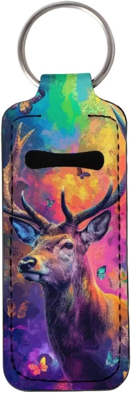 Lipstick Holder Keychain, Cute Keychains for Lip Balm Holder, Neoprene Lipstick Sleeve Pouch for Women Men Teens