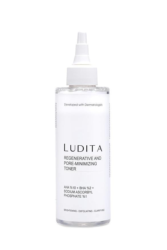 Regenerative and Pore-Minimizing Facial Toner with AHA 10%, BHA 2%, Sodium Ascorbyl Phosphate, Brightening Exfoliating Formula, 6.76 fl oz/200ml