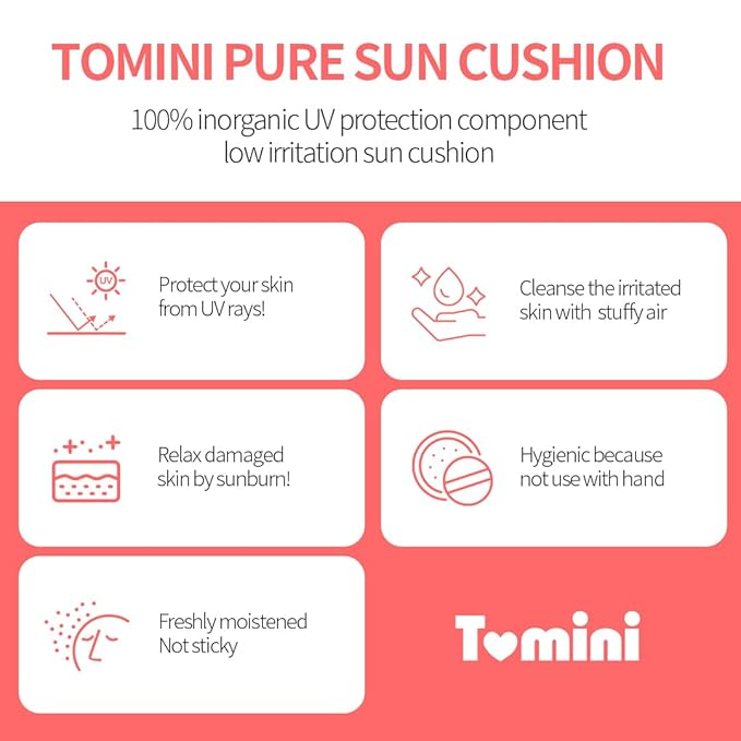 TOMINI Pure Sun Cushion (Light Pink)