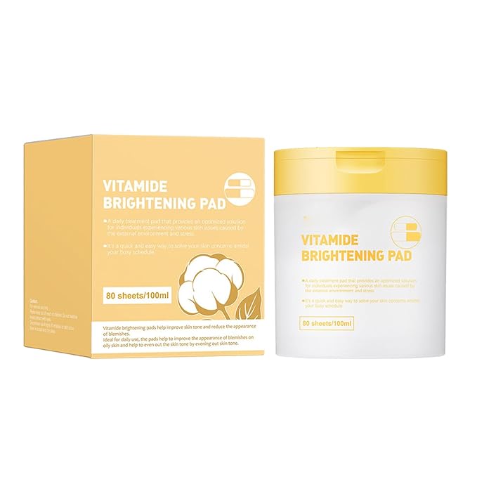 Aislor Facial Toner Pads, 1pc Round Collagen-Infused Ampoule Pad, Deep Moisturizing, Mild & Soft, Universal Skin Type Fit Vitamide Brightening Pad One Size
