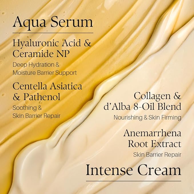 d'alba Piedmont White Truffle Double Moisture Cream, 2-in-1 Face Moisturizer, Vegan Skincare, Vegan Collegen, Skin Firming, Tightening, Dual Formula in ONE tube, Korean Skincare (2.02 oz)