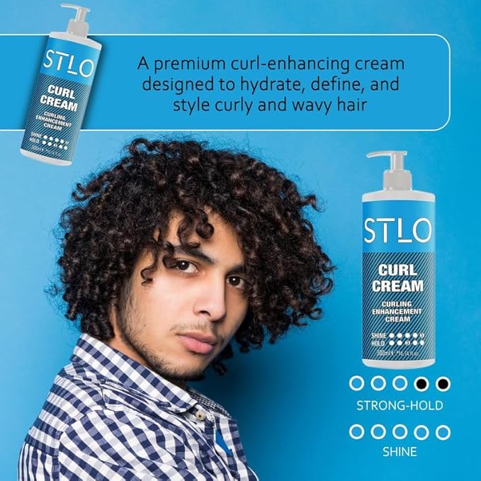 STLO Moisture Rich Curl Cream - Enhances Shine and Frizz Control - Defines Natural Curly Hair 300ml