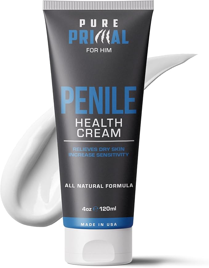 Pure Primal Penile Health Cream for Men – Fast-Absorbing Daily Moisturizer for Delicate Areas – Hydration & Comfort Support for Sensitive, Dry, or Irritated Skin – Non-Greasy, Fragrance-Free Formula