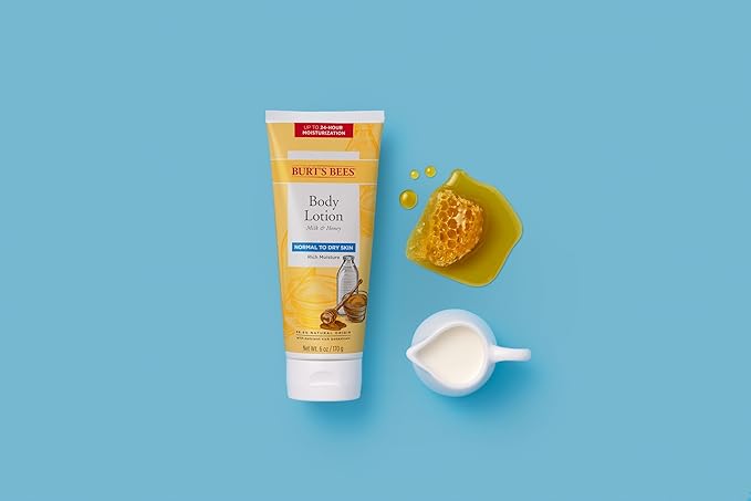 Burts Bees Body Lotion for Normal to Dry Skin with Milk & Honey, 6 Oz (Package May Vary)