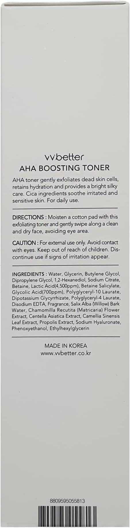 Facial AHA BHA Toner, Mild Exfoliation, Hydration and Soothing, Korean Toner, Smooth Skin, Alcohol-Free - 6.76 Fl.Ounce