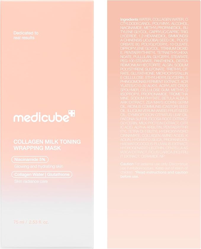 medicube Clarify-to-Glow Masking Set: Zero Pore Pad 2.0, Collagen Glazed Milky Daytime Wrapping Mask | for Exfoliation and Pore Care with LHA, BHA | Quick & Easy Glow Care for Plumped Skin