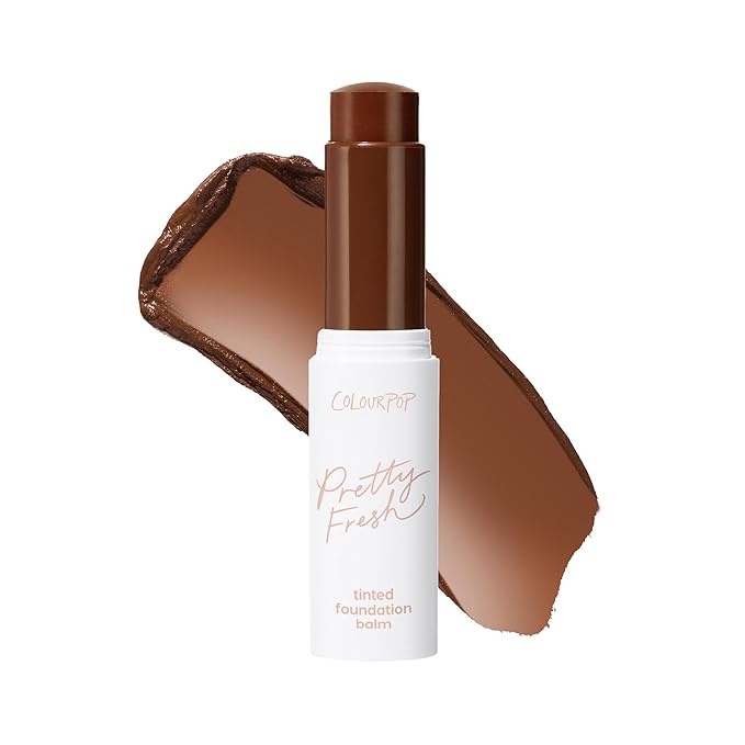 ColourPop Pretty Fresh Tinted Foundation Stick - Balm to Cream Foundation with Light to Medium Coverage - Infused with Hydrating Hyaluronic Acid, Peptides & Niacinamide - Deep Dark 22 (0.29 oz)