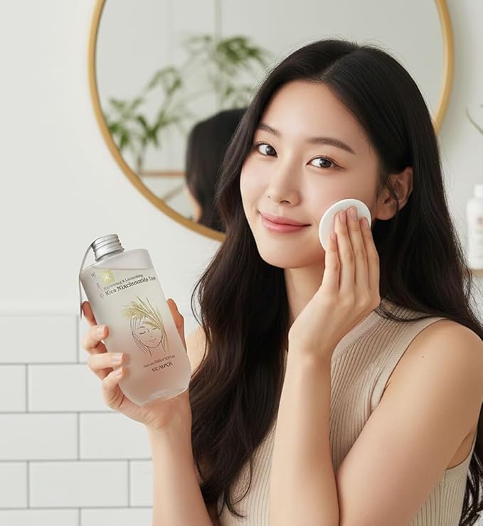Rice Niacinamide Toner, Korean Rice Extract, Brightening & Hydrating Face Toner, 16.9 fl oz
