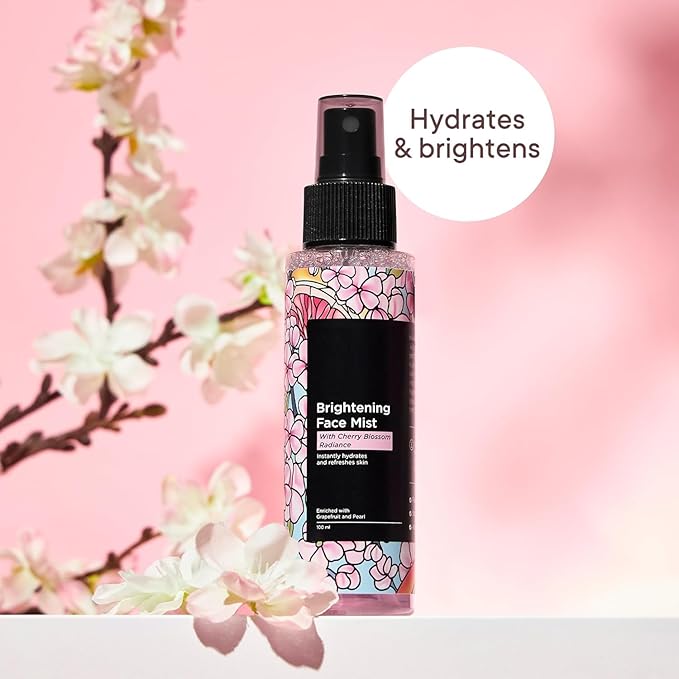 Brightening Face Mist Toner for Glowing Skin (Floral Scent) with Cherry Blossom & Hyaluronic Acid | Instantly Hydrates & Brightens Skin | Gentle & Non-Irritating | Made in Korea (100ml)