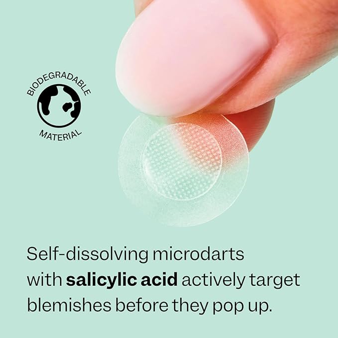 Peach Slices - Deep Blemish Microdarts (9 ct) - Early Stage Pimple Patches for Face - Salicylic Acid, Niacinamide, Hyaluronic Acid, Tea Tree Oil & Cica - Vegan, Cruelty Free, Korean Skin Care & Beauty | Salicylic Acid, Tea Tree Oil, Niacinamide, Cica, ...