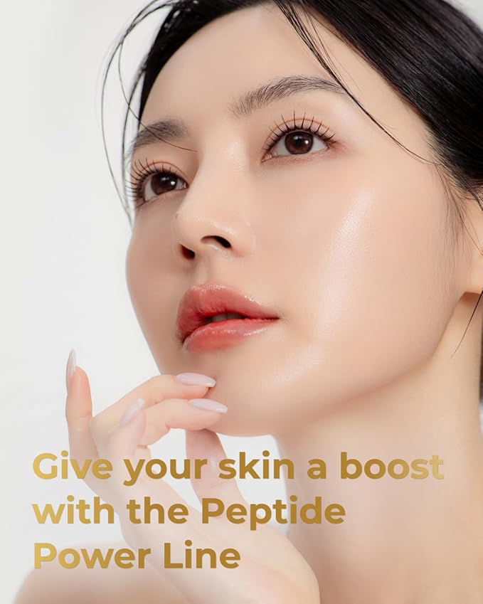 BOM COSMETICS A Set of Peptide Power Skincare With 5 Kinds of Items (Toner, Ampoule, Cream, Eye Cream, Sleeping Mask), 24K Gold & Penta-peptide for Skin Collagen Boost, Korean Skincare