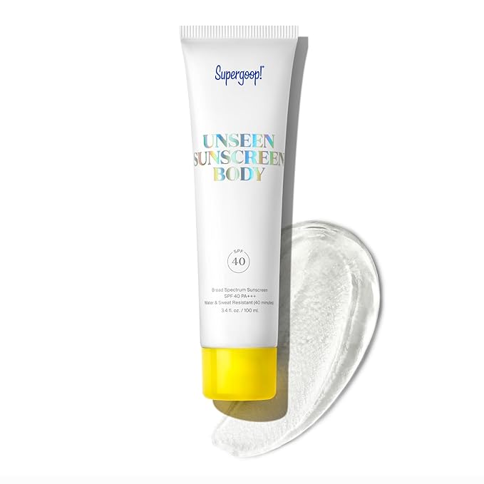 Supergoop! Unseen Sunscreen Body SPF 40 - Clear & Invisible Sun Protection - 3.4 fl oz - Weightless & Scentless - Water & Sweat Resistant - For All Skin Types