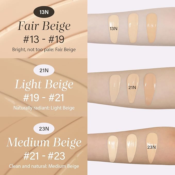 INGA Water Glow Daily Cushion Foundation (13N Fair Beige) - Natural Dewy Finish, Hydrating, Lightweight & Buildable Coverage, Skin-Fit Texture, Quick and Easy Radiant Glow