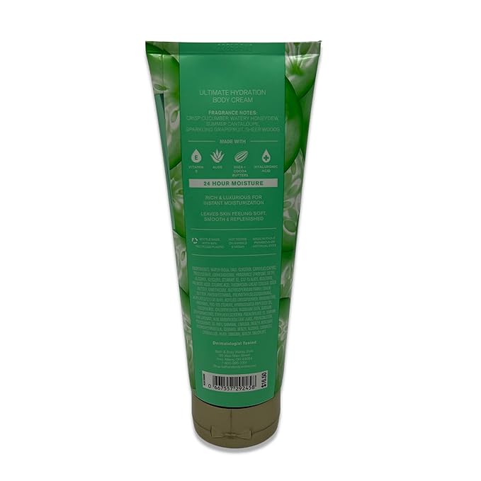 Bath & Body Works Cucumber Melon Ultimate Hydration Body Cream 8oz - Pack of 3