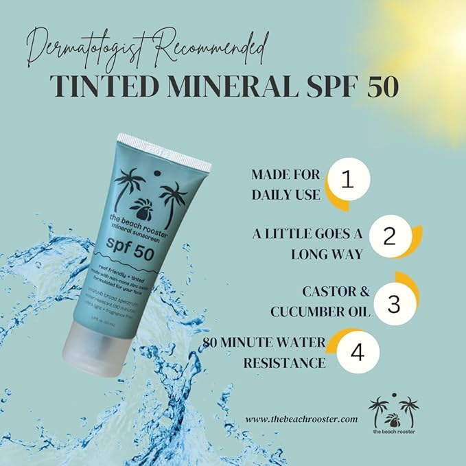 SPF 50 tinted mineral sunscreen face moisturizer