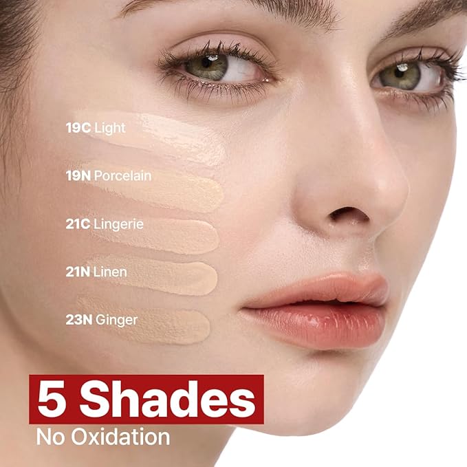 CLIO Kill Cover Founwear Cushion Foundation, Flawless Full Coverage with Matte Finish, Covering Pigmentation and Blemish, Long-Lasting, Creamy Lightweight Texture, Korean Cushion (21C LINGERIE)