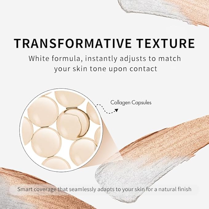 Color Changing Foundation Stick V, Korean Makeup Cream Stick 3 In 1- White Foundation- Full Coverage Hydrating Concealer Balm, 2PCS Dual-Ended With Detachable Brush