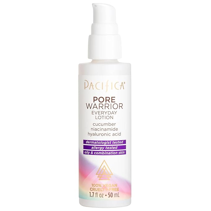 Pacifica Pore Warrior Everyday Face Lotion Acne Fighting - Niacinamide, Cucumber and Hyaluronic Acid1.7 oz