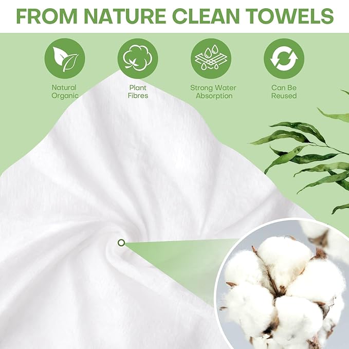 Compressed Towel Tablets 100 Count, Thickened Disposable Face Towel Biodegradable Cotton Cloths, Portable Mini Compressed Washcloths Coin Tissue for Travel, Gym, Home, Outdoor Activities