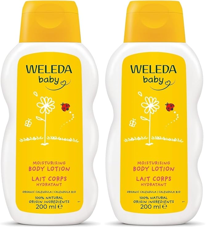 Weleda Baby Calendula Comforting Body Lotion, Plant Rich Moisturizer with Calendula, Chamomile, Sweet Almond and Sesame Oils, 6.8 Fl Oz (Pack of 2)