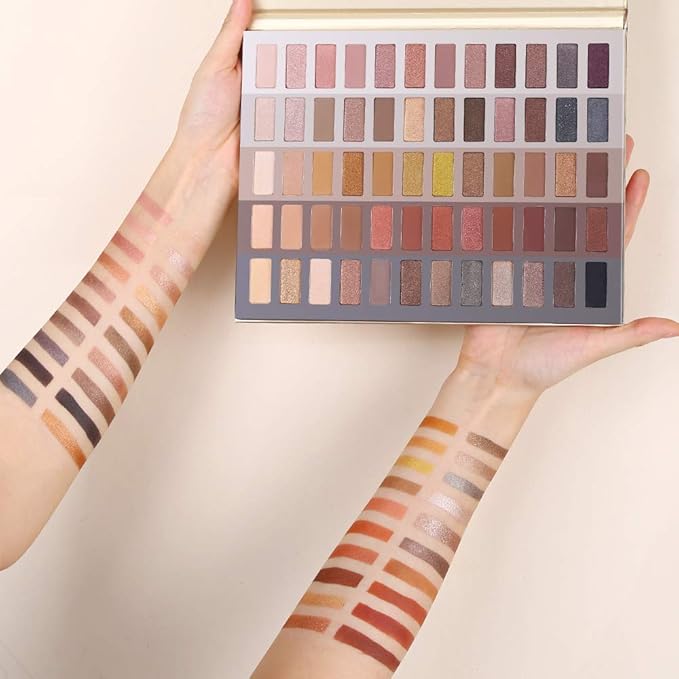 UCANBE 60 Colors Naked Eyeshadow Palette, Warm Neutral Nudes Makeup Pallet, Natural Matte Glitter Shimmer Smokey Eye Shadows Halloween Cosmetic Gift Set