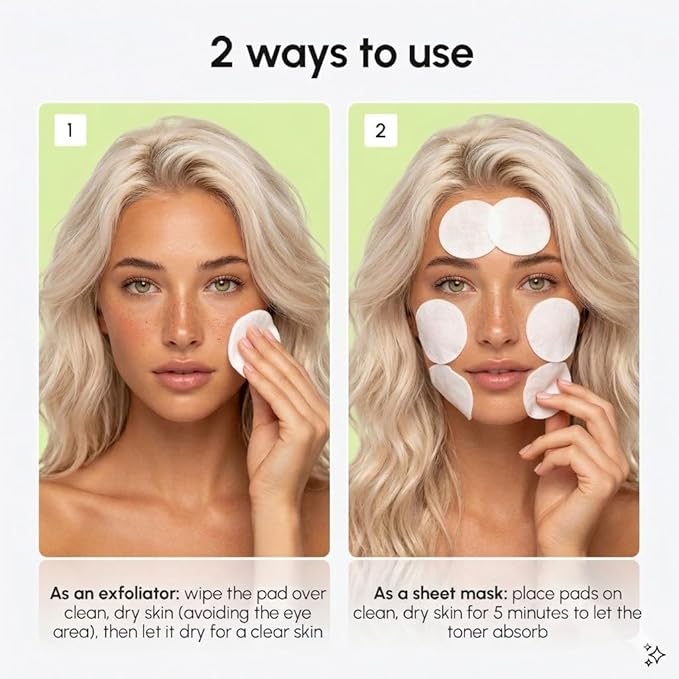 K-Beauty Hydrating Toner Pads with Snail Mucin, Niacinamide & Centella – Hypoallergenic Facial Pads for Sensitive Skin – Gentle Exfoliating Dark Spot & Fine Line Look Care – 100 Pads