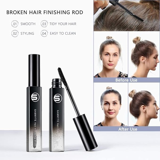 Samnyte Hair Finishing Stick, (4 Pack) Flash Moment Flyaway Control and Shiny Mascara for Baby Hair and Broken Flyaways, Non-Greasy Formula for Women