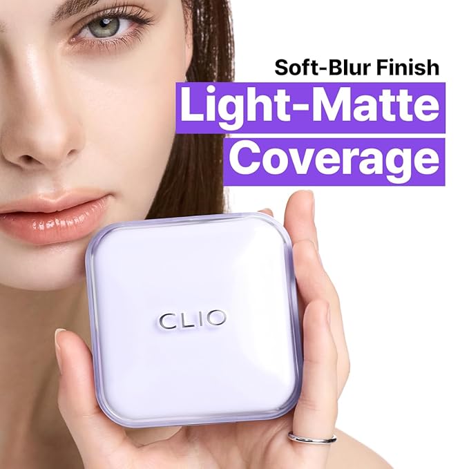 CLIO Kill Cover Mesh Blur Cushion Foundation, Flawless Full Coverage, Pore Blurring for Smooth Skin, Semi-Matte Finish, Long-Lasting, Lightweight, Oil-Control, Korean Foundation (19N PORCELAIN)