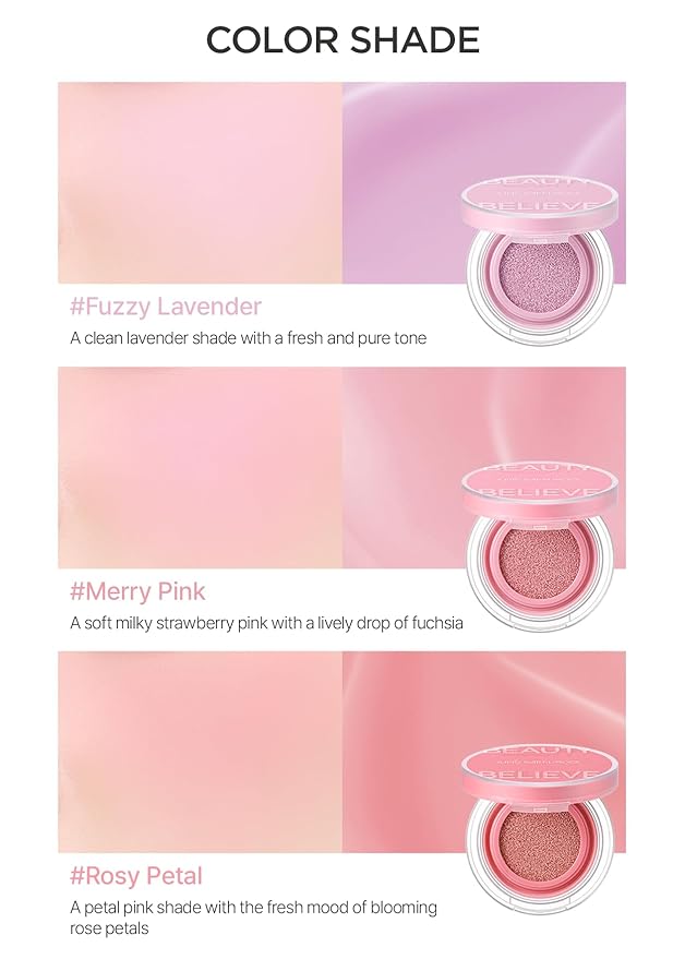 JUNG SAEM MOOL Artist Cushion Blush | Easy to Blend with Puff, Buildable Liquid Blush for Cheeks with a Natural & Matte Finish, Korean Makeup (Blur | Fuzzy)