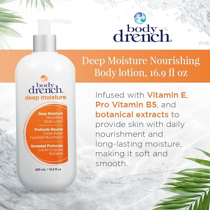 Body Drench Moisturizing Body Lotion - Nourishing & Hydrating Moisturizer Unscented Lotion for All Skin Types, Dry Skin Relief, 16.9 fl oz