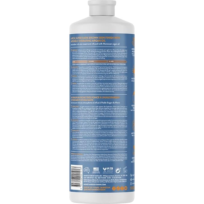 MineTan Spray Tan Solution | Moroccan - Fake Tanning Mist Best for Dark Bronzed Glow Skin Finish, Fast Drying, 1 Hour Express, Hydrating, Salon Professional Formula, Vegan, 33.8 Fl Oz