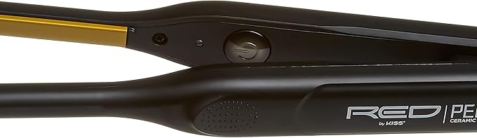 Kiss Red by Pencil Flat Iron Hair Straightener, 0.3 Inch, Ceramic