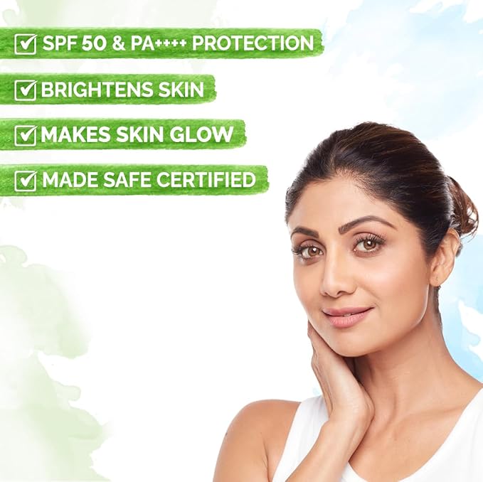 Mamaearth Vitamin C Sunscreen SPF 50 PA++++ | Broad Spectrum UVA/UVB Protection with Turmeric | Daily Glow Face Sunscreen | Lightweight & Fast Absorbing for All Skin Types | 1.76 Oz (50g)