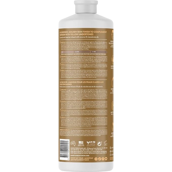 MineTan Spray Tan Solution | Caramel - Fake Tanning Mist Best for Warm Bronzed Glow Skin Finish, Fast Drying, 1 Hour Express, Hydrating, Salon Professional Formula, Vegan, 33.8 Fl Oz