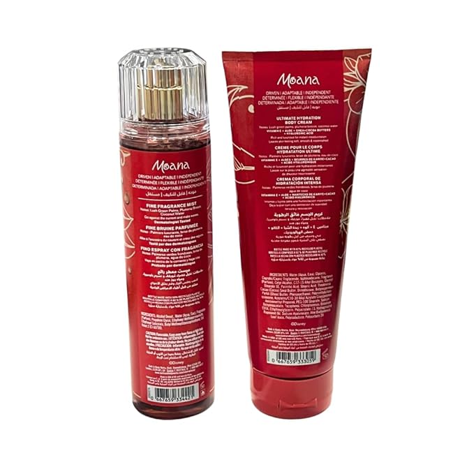 Bath & Body Works PRINCESS COLLECTION Fine Fragrance Mist & Ultimate Hydration Body Cream 2-piece Gift Set with a Bow for Holidays - Full Size – Limited Edition (Moana)