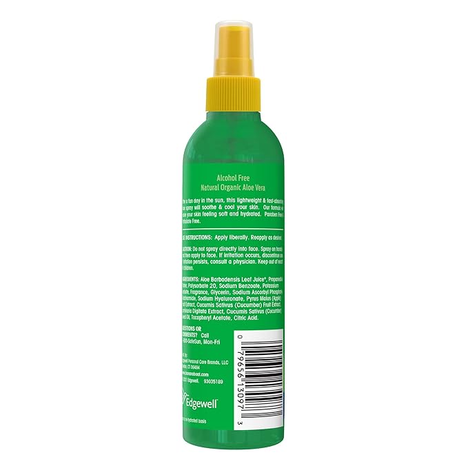 Banana Boat Aloe After Sun Spray, 6Fl Oz | Aloe Vera Spray with Cucumber Extract and Vitamin E, After Sun Care for Sunburn Relief, 6Fl Oz