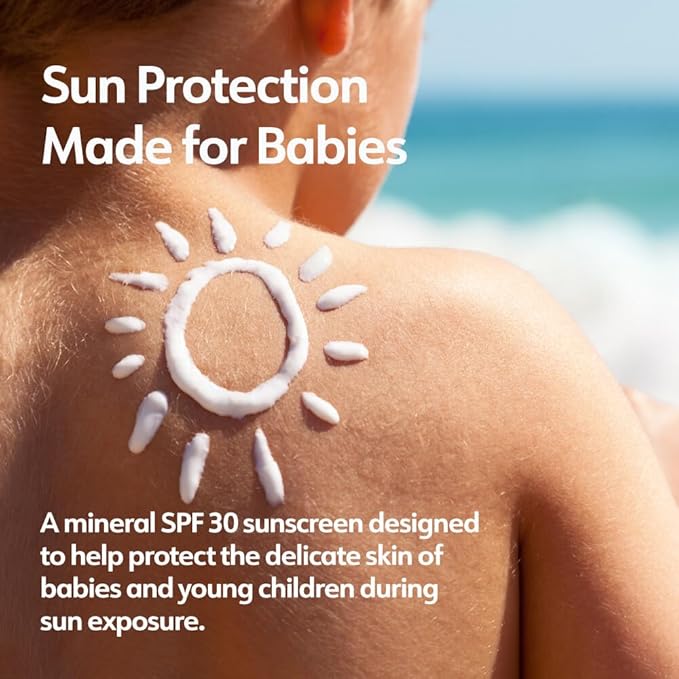 Baby Sunscreen SPF30 For Kid-Safe,Reef-Friendly Organic Sunscreen Care, Zinc Formula, Made in Canada Natural Paraben-Free,Travel Size – 100 g (3.5 oz Coconut, Vanilla