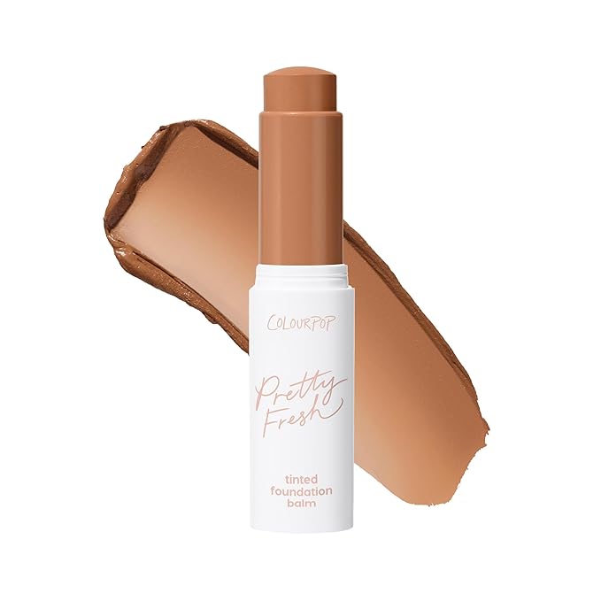 ColourPop Pretty Fresh Tinted Foundation Stick - Balm to Cream Foundation with Light to Medium Coverage - Infused with Hydrating Hyaluronic Acid, Peptides & Niacinamide - Dark 18 (0.29 oz)