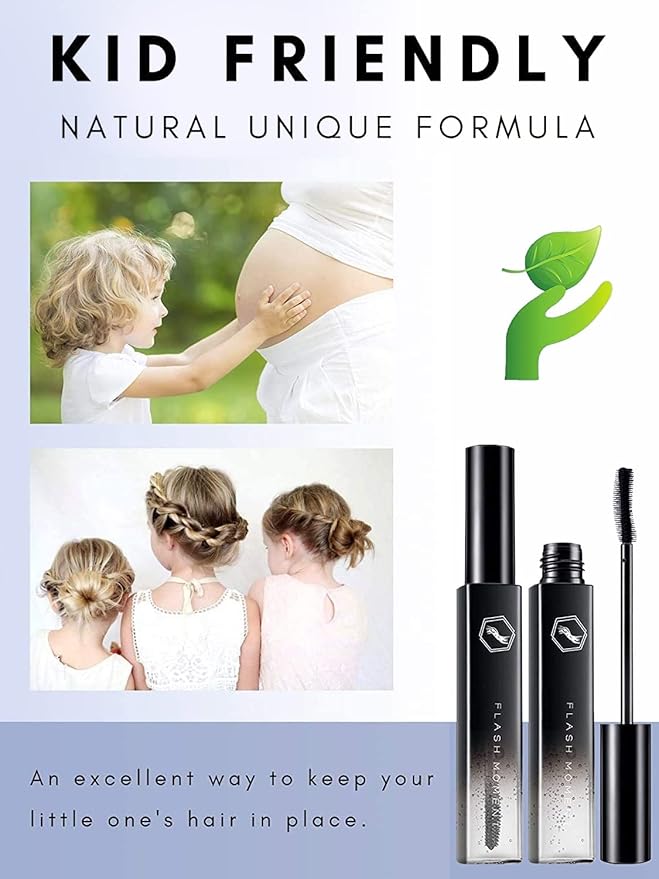 Hair Gel Hair Styling Tool, 2 Pack Anti-Frizz Finishing Stick for Frizzy Hair- Travel Size, Organic, Not Tested On Animals, Unscented, Unisex