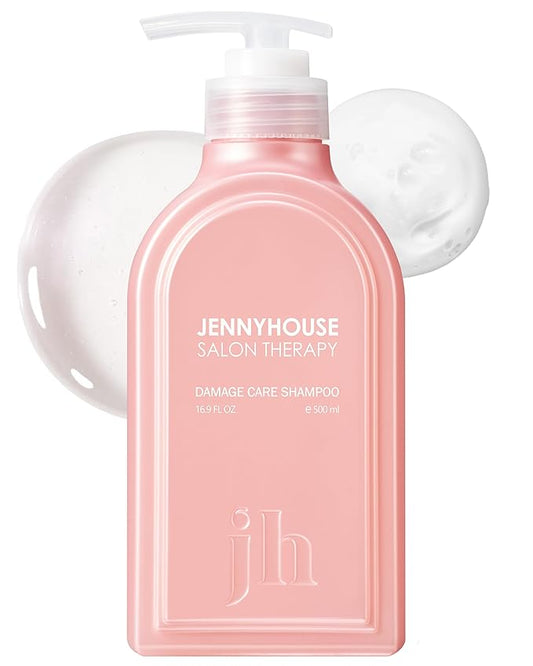 JENNYHOUSE Salon Therapy Damage Care Shampoo - Korean Beauty Hair Strengthening Nourishing with Collagen, Panthenol - Floral Scent - Healthy Scalp & Hair Care, 16.9 fl.oz