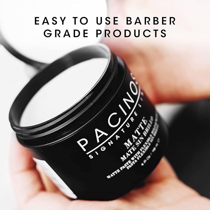 Pacinos Matte Hair Paste - Firm Hold, No Shine, Sculpting & Styling Wax, Long Lasting Definition & Texture, No Flakes, All Hair Types, 4 fl. oz.