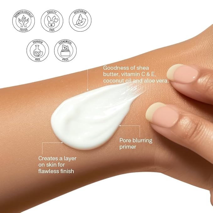 FLi.CKA Silk Touch 3 in 1 Moisturizer and Primer for Face Makeup | Hydrating, Lightweight & Long Lasting | All Skin Types | Milk-Cream Multi Function | Minimises Pores | 60 Gram