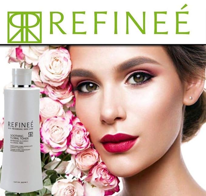 Refinee Soothing Alcohol-free Floral Face Toner with Hydrating and Firming Rose Water 6oz