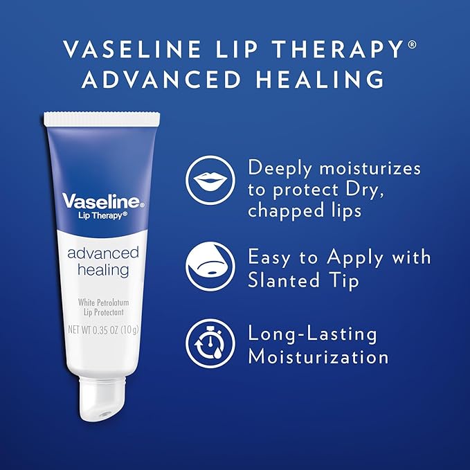 Vaseline Intensive Care Lotion, Unscented, Advanced Repair – Non-Greasy Moisturizer for Extremely Dry Skin + Professional Lip Therapy Tube