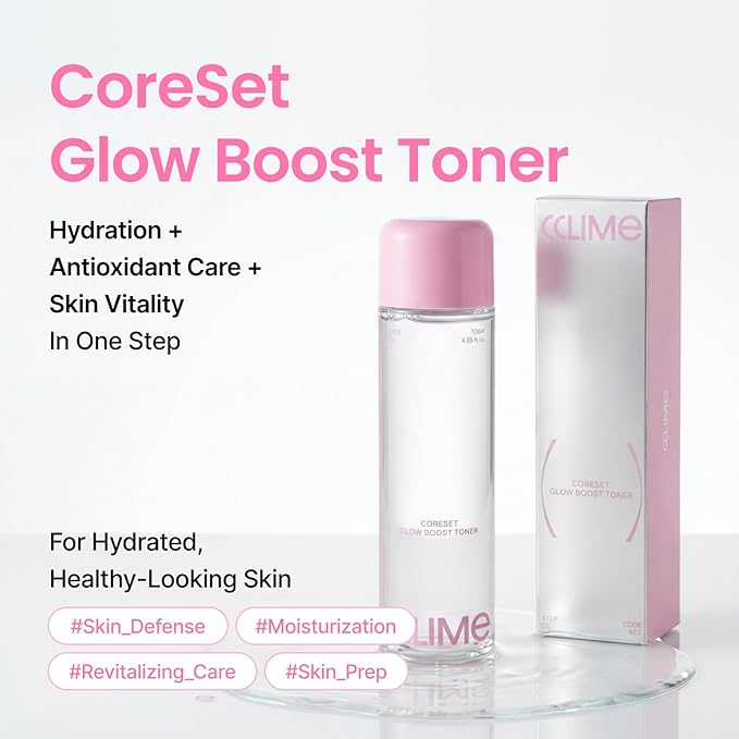 Beauty CoreSet Glow Boost Toner, Dual-Layer Hydrating & Firming Facial Toner with Peptides, Rose PDRN & Antioxidant Care, for All Skin Types, Korean Skin Care (130ml/4.39 fl.oz)
