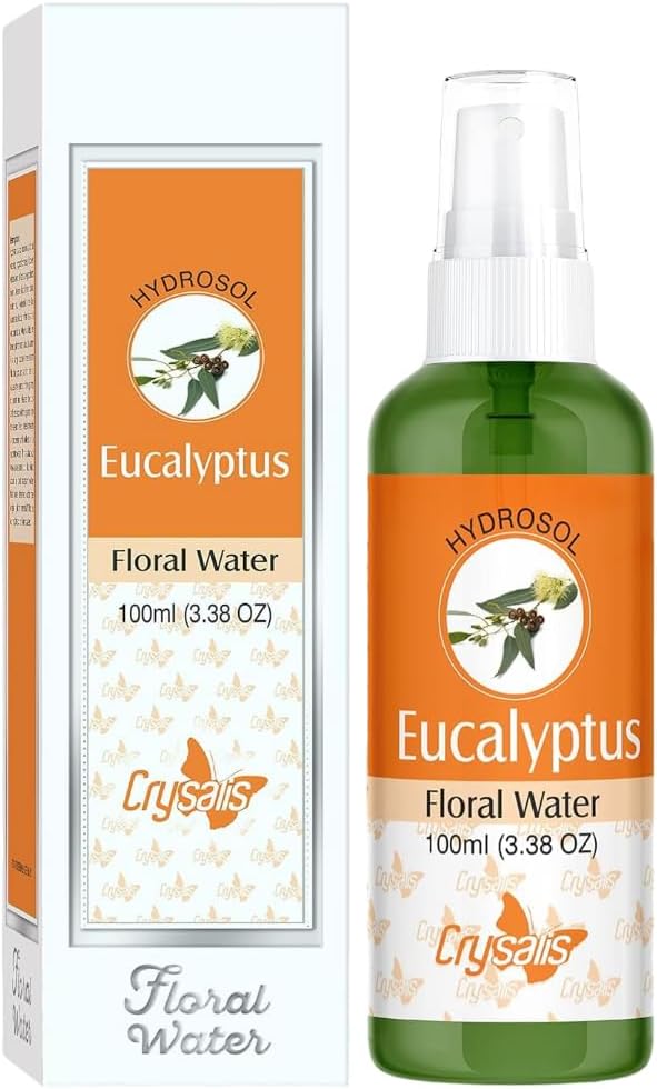 BEMT Pure Natural Eucalyptus Hydrosol Floral Water, Steam Distilled Leaves & Twigs (Eucalyptus globulus) – Facial Mist & Refreshing Aromatic Spray – 100ml