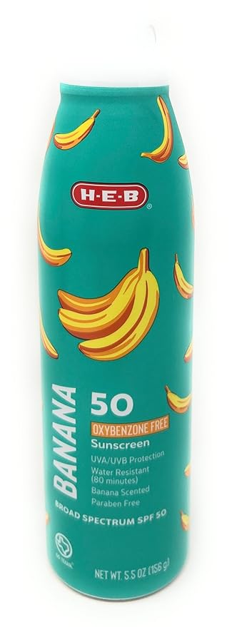 Banana Scented Sunscreen Spray - SPF 50-5.5oz - 1 bottle - made in the USA